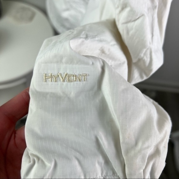 The North Face Womens Hyvent Hooded Jacket White Black Color Block Zip Pockets M - Picture 5 of 12